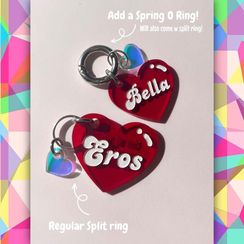 Heart Shaped Dog Tag - Personalized Heart Tag, Double Engraved Tag